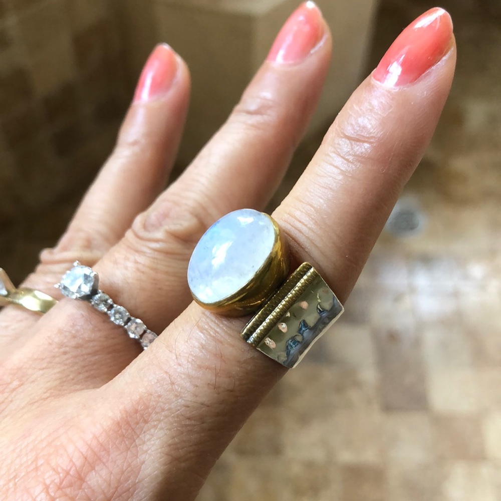 Ys india 925 silver and gold ring